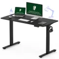 FLEXISPOT Electric Standing Desk 120×60cm Height Adjustable Desk Sit Stand Desk Home Office Desks Whole-Piece Desk Board (Black Frame + 120cm Black Table Top)…
