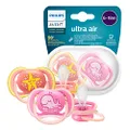 Philips Avent Ultra Air SCF085/04 Dummy Breathable Orthodontic BPA 6-18 Months Pack of 2 Pink