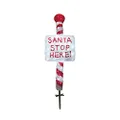 Lexi Lighting Acrylic Santa Stop Here Sign with Metal Floor Sticker