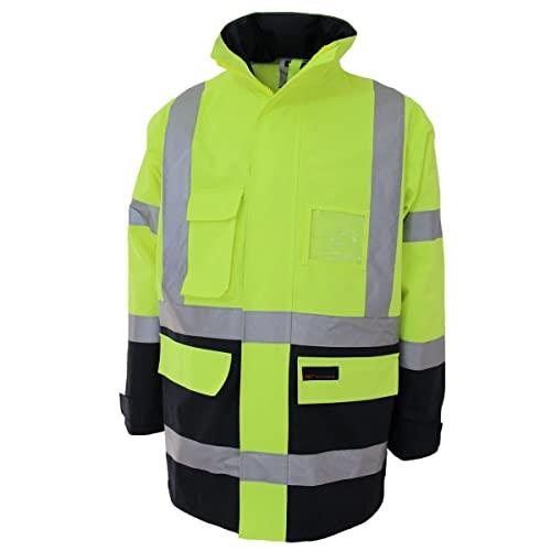 DNC Hivis H Pattern 2T Biomotion Tape Jacket, XX-Large, Yellow/Navy
