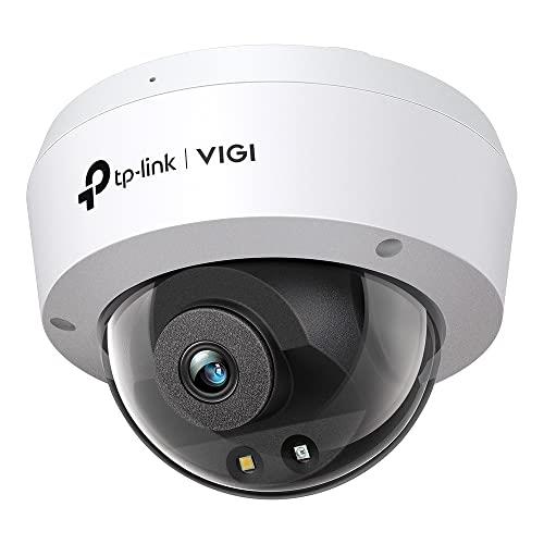 TP-Link VIGI 3MP Dome Network Smart Security Camera, Full-Colour, AI Detection, Built-in Microphone, H.265+, PoE/12V DC, IK10, IP67, Remote Control (VIGI C230(4mm))