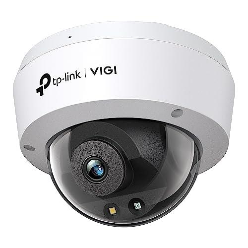 TP-Link VIGI 4MP Dome Network Smart Security Camera, Full-Colour, AI Detection, H.265+, IK10, IP67, PoE/ 12V DC, Built-in Microphone, Remote Control, Onboard Storage SD card slot (VIGI C240(4mm))
