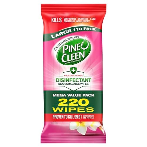 Pine O Cleen Disinfectant Biodegradable Wipes Tropical Blossom 220 Pack
