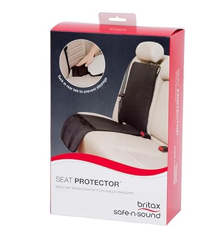 Britax Vehicle Seat Protector, Machine Washable Padded Car Seat Protector with Mesh Organiser Pockets, Black, (0278)