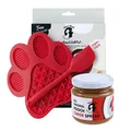 Mimi & Munch Paw Lick Mat with Carob Spread, Red