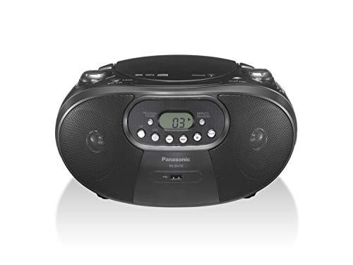 Panasonic Portable AM/FM Radio with CD Player, USB Playback and 3.5mm Headphone Output (RX-DU10GN-K)