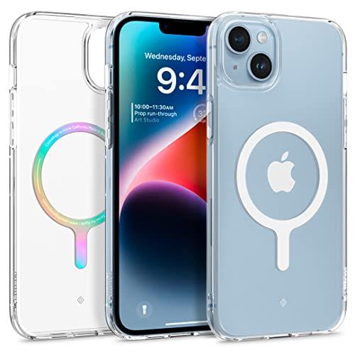 SPIGEN Caseology Capella Mag Case Designed for Apple iPhone 14 Plus (2022)(6.7-inch) MagSafe Slim Clear Cover - Clear White