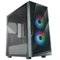 Cooler Master CMP 320 2X Fans ARGB Tempered Glass Mini Tower ATX Case with Mesh Geode Front Panel, Black