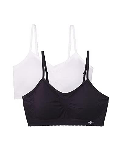Lily of France Women's Dynamic Duo 2 Pack Seamless Bralette 2171941, White/Black, Small/Medium