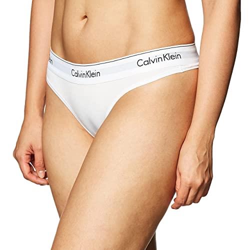 Calvin Klein Women's Modern Cotton Thong, White, Large