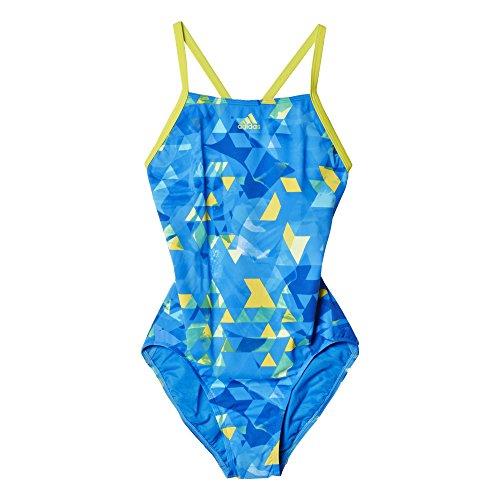 Adidas Women's Xtreme Thin Strap One Piece Swimsuit, Shock Blue/Solar Yellow, 16 Size