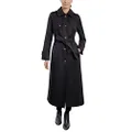 LONDON FOG Women's Trench Coat, Black, Small