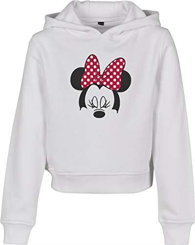 Mister Tee Minnie Mouse Bow Cropped Long Sleeve Hoody for Kids, Size 146/152, White