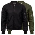 Ma-1 Bomber Flying Jacket - Military-Grade Nylon, Insulated Classic Bomber Jacket for Men - Army - M
