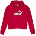 PUMA Women's Essential Cropped Logo Hoodie TR, Persian Red, Large
