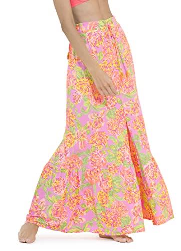 Maaji Women's Cotton Rose Athena Long Skirt, Pink, Large