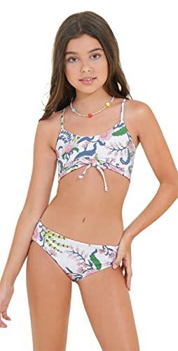 Maaji Girl's Le Fleur Aconite Standard Swimwear Bikini Set, White, Size 16