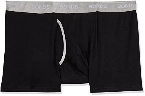 Bonds Mens Underwear Cotton Blend Guyfront Trunk, Black / Silver (1 Pack), Large