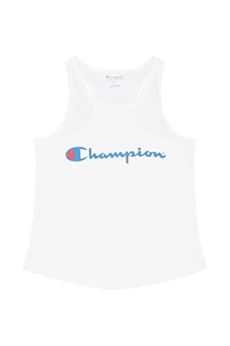 Champion Girls Script Tank, White, 10