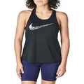 Nike Women's Swoosh Run Tank, Black/White, Extra Small