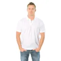 DNC Men's Cotton Rich New York Polo T-Shirt, 4X-Large, White