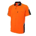 DNC Workwear Men's Hi-Vis Galaxy Sublimated Polo Shirt, Orange/Navy, Large