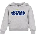 Mister Tee Star Wars Blue Logo Long Sleeve Hoody for Kids, Size 134/140, Heather Grey