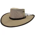 Jacaru Australia 0126 Parks Koolaroo Mesh Wide Brim Hat, Beige, Large