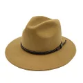 Jacaru Australia 1847 Outback Fedora Hat, Caramel, Small