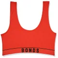 Bonds Women's Retro Rib Scoop Crop, RED Rush (1 Pack), 8