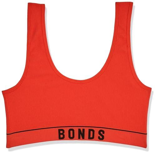 Bonds Women's Retro Rib Scoop Crop, RED Rush (1 Pack), 14