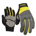 Stanley Performance Work Gloves - Work Gloves For Men with Padded Knuckle Guard - General Performance Mechanic Gloves and Work Gloves with Grip and Rubber Palm Overlays - Large