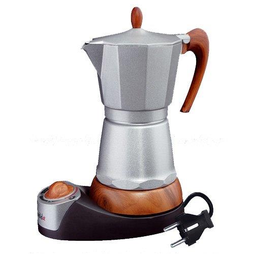 GAT Splendida Electric 6 Cup Coffee Maker, Silver/Wood