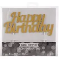 Creative Converting Happy Birthday Cake Topper, Gold Glitter