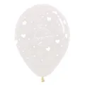 Sempertex Engagement Diamond Rings & Hearts Latex Balloons 25 Pieces, 30 cm Size, Crystal Clear