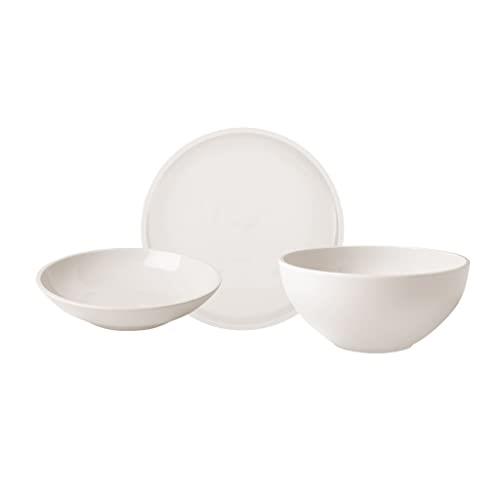 Villeroy & Boch, Artesano Original, Crockery Set for 4 People, 9 Pieces, Combination Service with Dinner Plates, Pasta Dishes and Bowls, Premium Porcelain, White