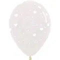 Sempertex Engagement Diamond Rings & Hearts Latex Balloons 6 Pieces, 30 cm Size, Crystal Clear