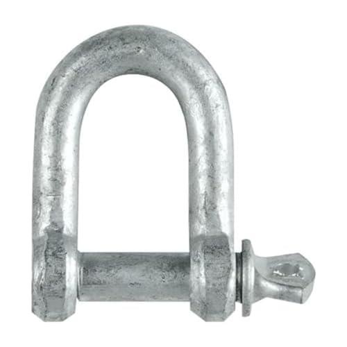 Romak 86835 Forged Galvanized D Shackle, 8 mm Thickness