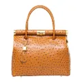 Diana Clara Cognac Embossed Leather Handbag