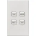 HPM Excel 10A Fan Light Heat x 2 4 Function Switch, White