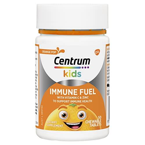 Centrum Kids Immune Fuel with Vitamin C & Zinc to Support Immune Health, 50 Chewable Tablets