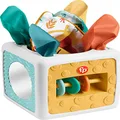Fisher-Price Pretend Tissue Box Baby Sensory Toy for Newborns, Tummy Time Crinkle Toys, Tissue Fun Activity Cube