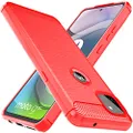 Osophter for Moto One 5G Ace Case Shock-Absorption Flexible TPU Rubber Protective Cell Phone Cover for Motorola Moto One 5G UW Ace(Red)