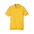 French Toast Boys' Short Sleeve Pique Polo Uniform Shirt (Standard & Husky), Gold, 10-12 Husky