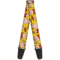 Buckle-Down Premium Guitar Strap, Elmer Fudd Expressions Yellow/Multicolour, 29 to 54 Inch Length, 2 Inch Wide
