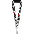 Buckle-Down Lanyard, Los F*ckin Angeles Heart Weathered White/Black/Red, 22 Inch Length x 1 Inch Width