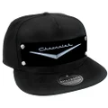 Buckle-Down Unisex-Adult Snapback Hat - 1955-57 Chevrolet V Emblem Black/Silver Hat - Black - One Size Fits Most
