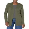 Amazon Essentials Women's Lightweight Open-Front Cardigan Sweater (Available in Plus Size), Olive, Medium