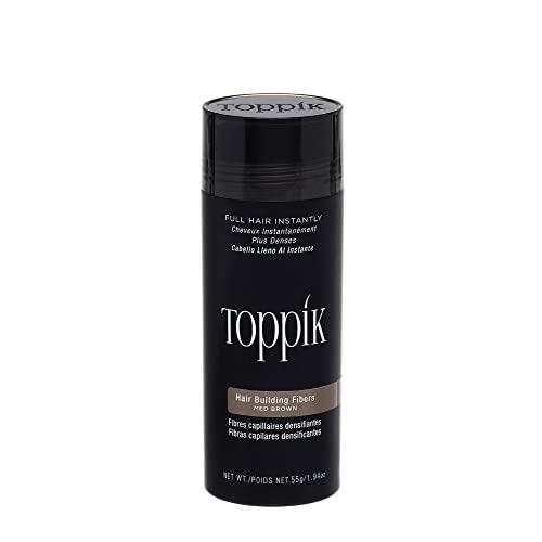 Toppik Hair Building Fibres - Hides Hair Loss - Natural & Fuller Look - Organic Keratin - Easy to Apply - For Men and Women - Hair Care - Hair Loss Products - Hairline Powder - 55g - Medium Brown