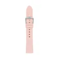 Fossil Silicone or Leather Interchangeable Watch Band Strap with Stainless Steel Buckle Closure, Blush/Silver, 18mm, Traditional,Fashionable